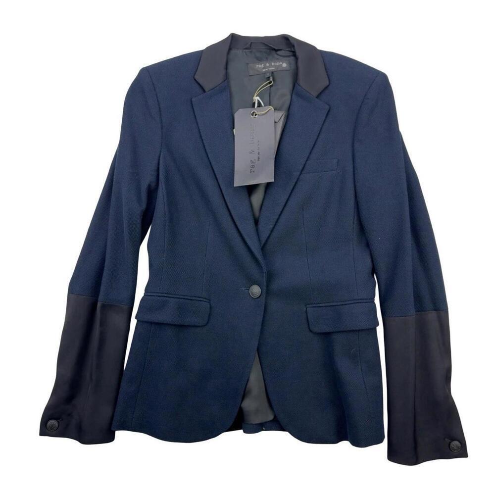 Rag & Bone Timeless Blazer Jacket Navy Blue Black Size US 0